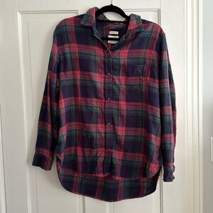 American Eagle women’s size XL oversized plaid boyfriend flannel shirt